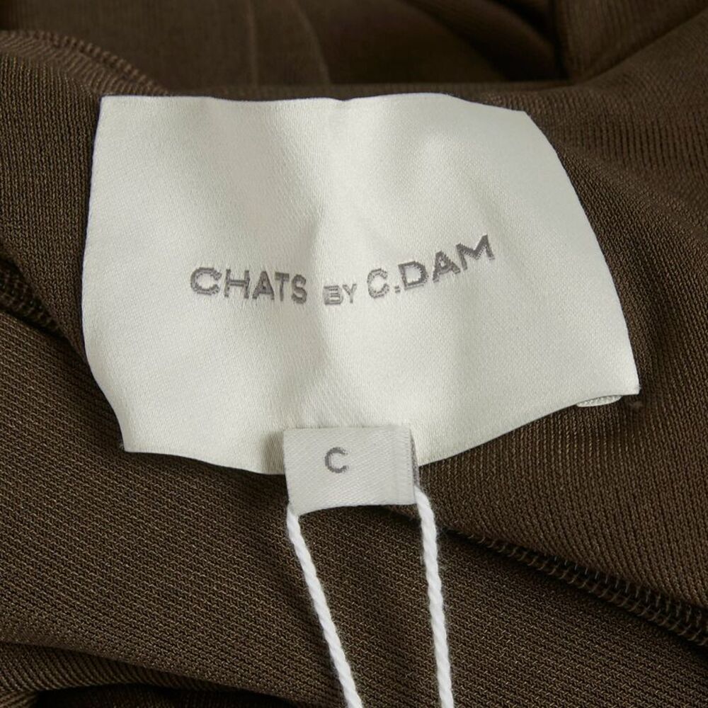 Chat By C.dam Brown Jersey Off-Shoulder Ruched Rosa Dress S - Picture 5 of 6